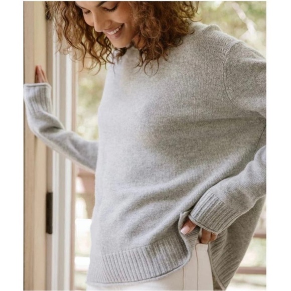 Jenni Kayne Sweaters - Jenni Kayne Everyday Sweater Heather Gray Wool Cashmere Size Large